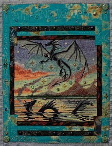 Crane quilt block Air and Water