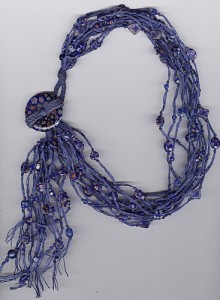 Crane -- Blue Millefiori necklace