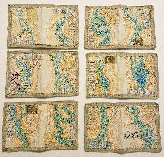 embroidered topo maps